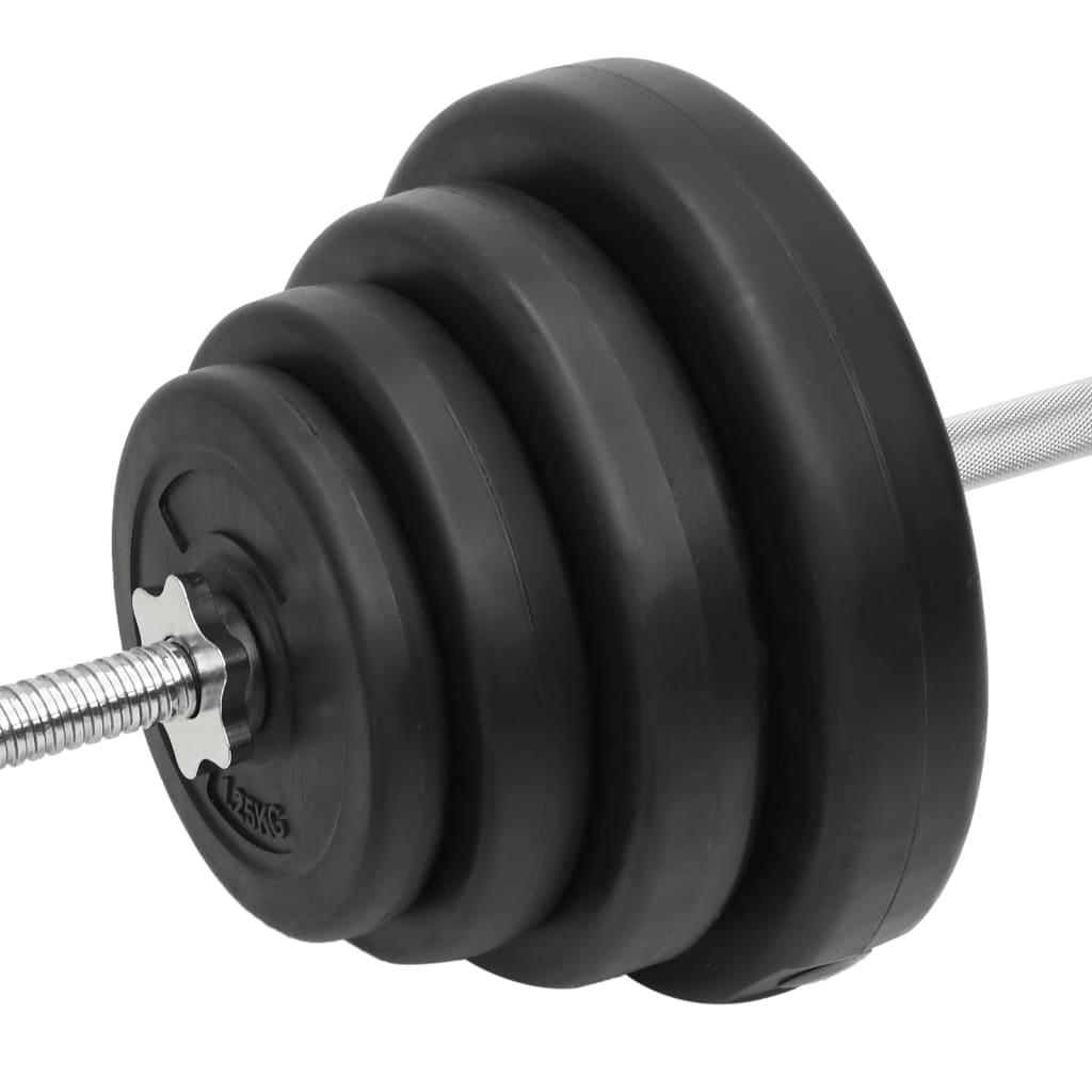 Vægtstang og håndvægt med skiver 120 kg