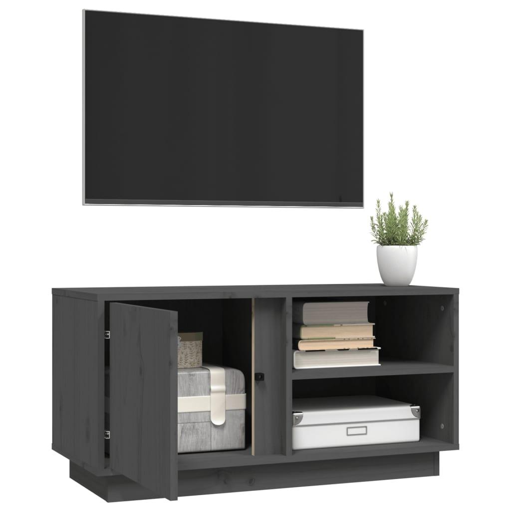 Tv-bord 80x35x40,5 cm massivt fyrretræ grå