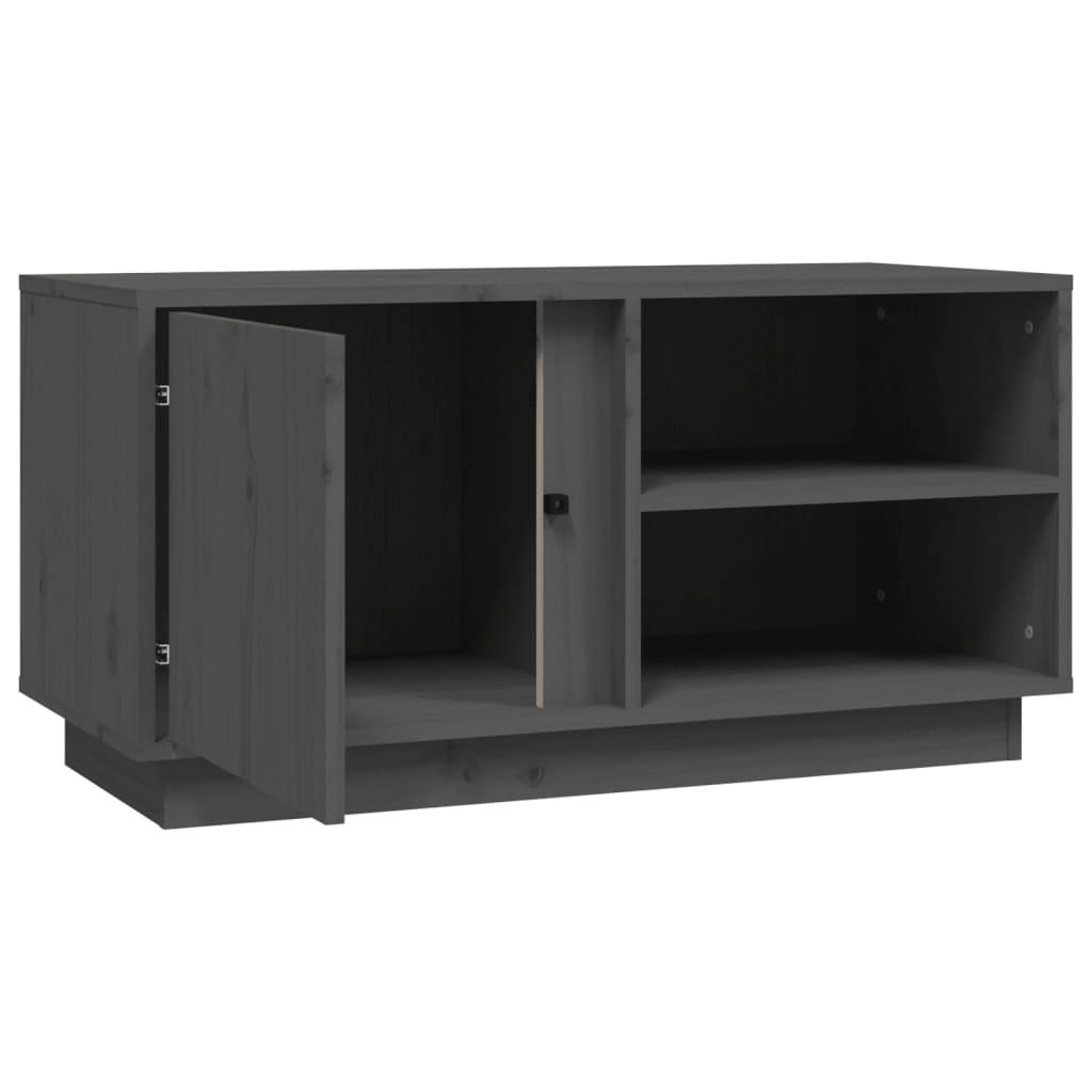 Tv-bord 80x35x40,5 cm massivt fyrretræ grå