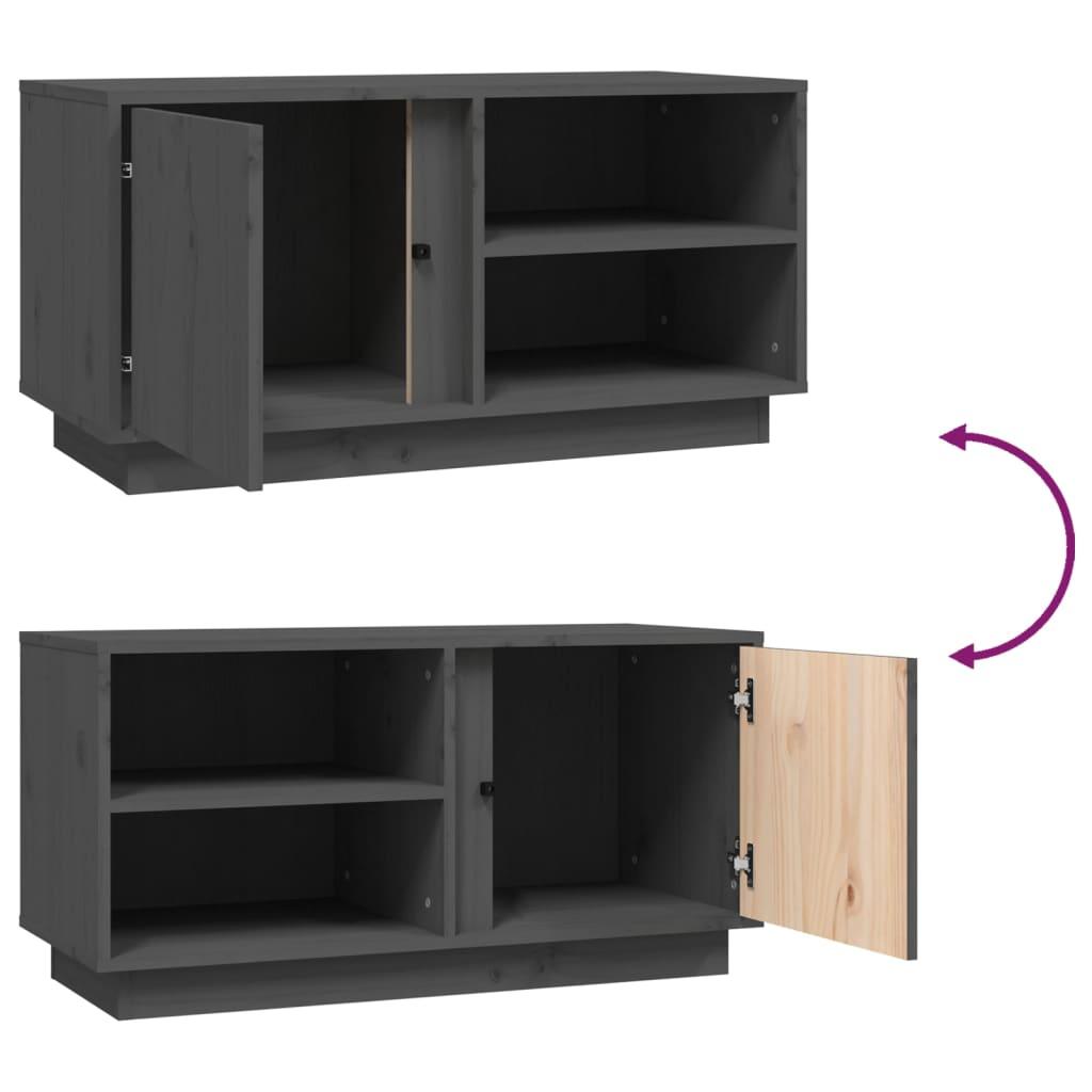 Tv-bord 80x35x40,5 cm massivt fyrretræ grå