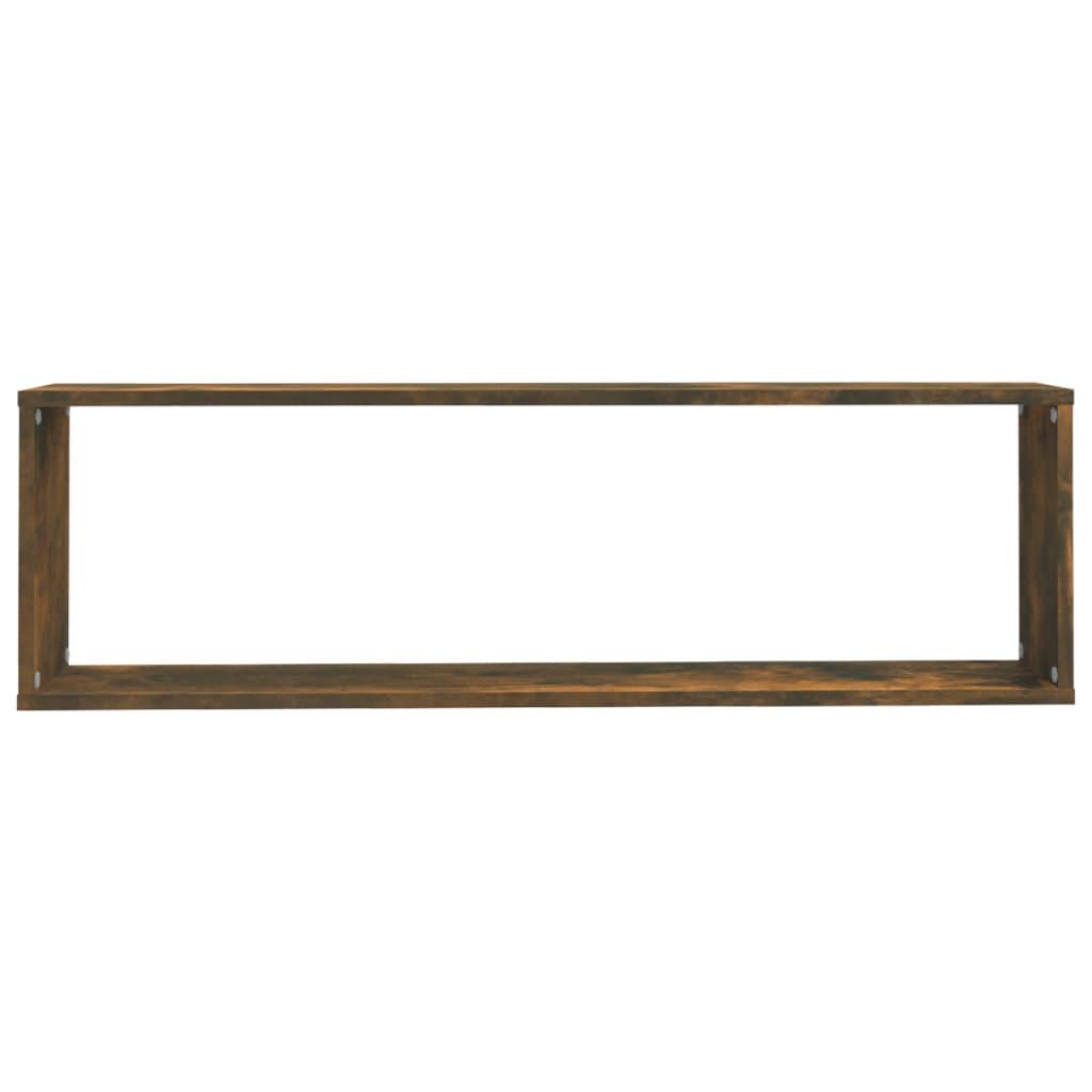 Væghylder 2 stk. 100x15x30 cm konstrueret træ røget egetræ