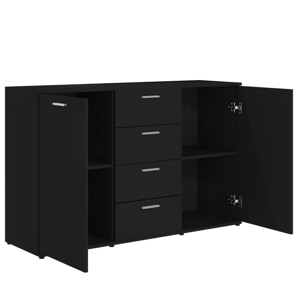Skænk 120x35,5x75 cm spånplade sort