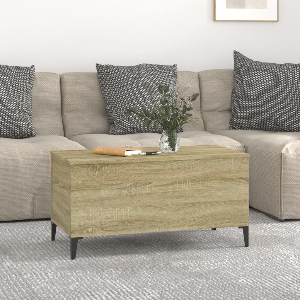 Sofabord 90x44,5x45 cm konstrueret træ sonoma-eg