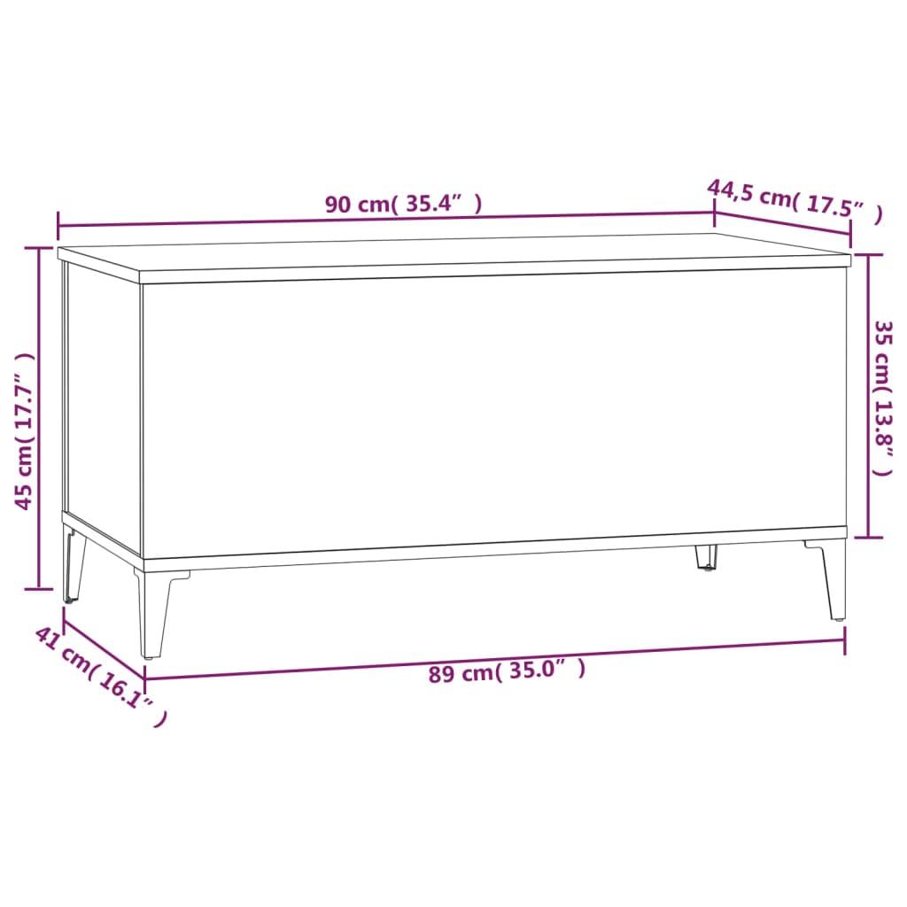 Sofabord 90x44,5x45 cm konstrueret træ sonoma-eg