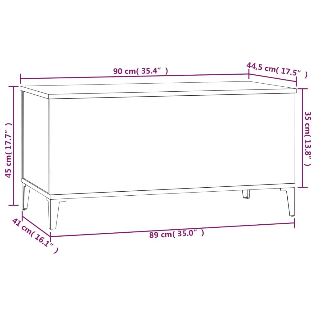 Sofabord 90x44,5x45 cm konstrueret træ hvid