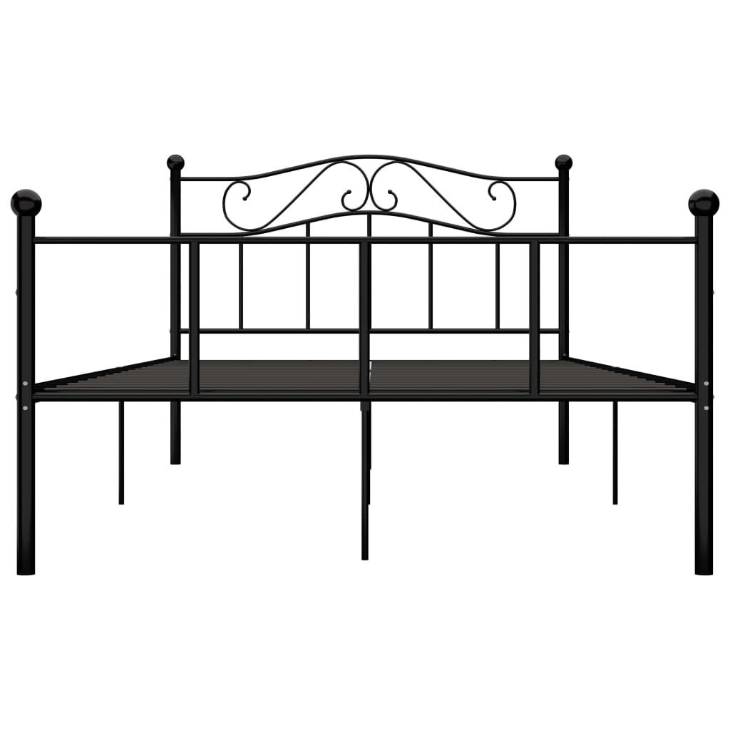 Sengestel 140x200 cm metal sort