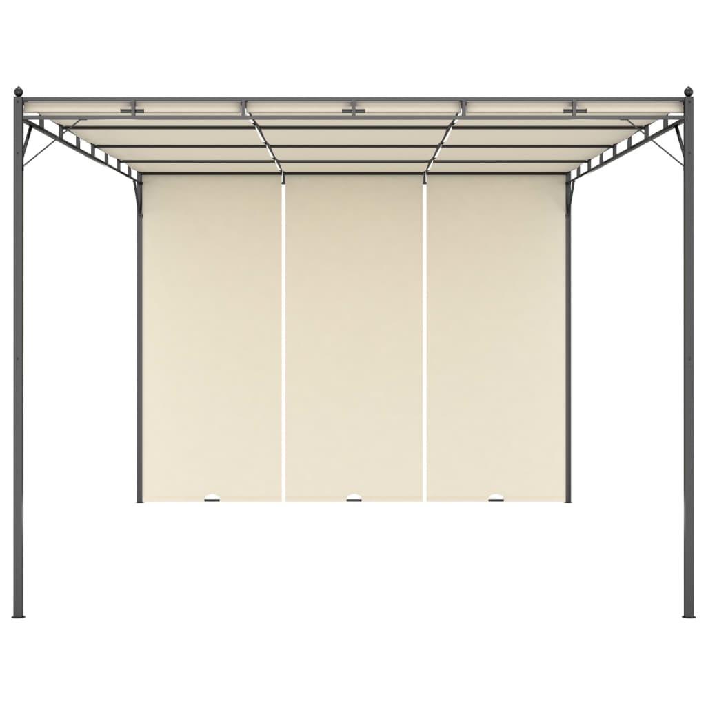Havepavillon med gardin 4x3x2,25 m cremefarvet