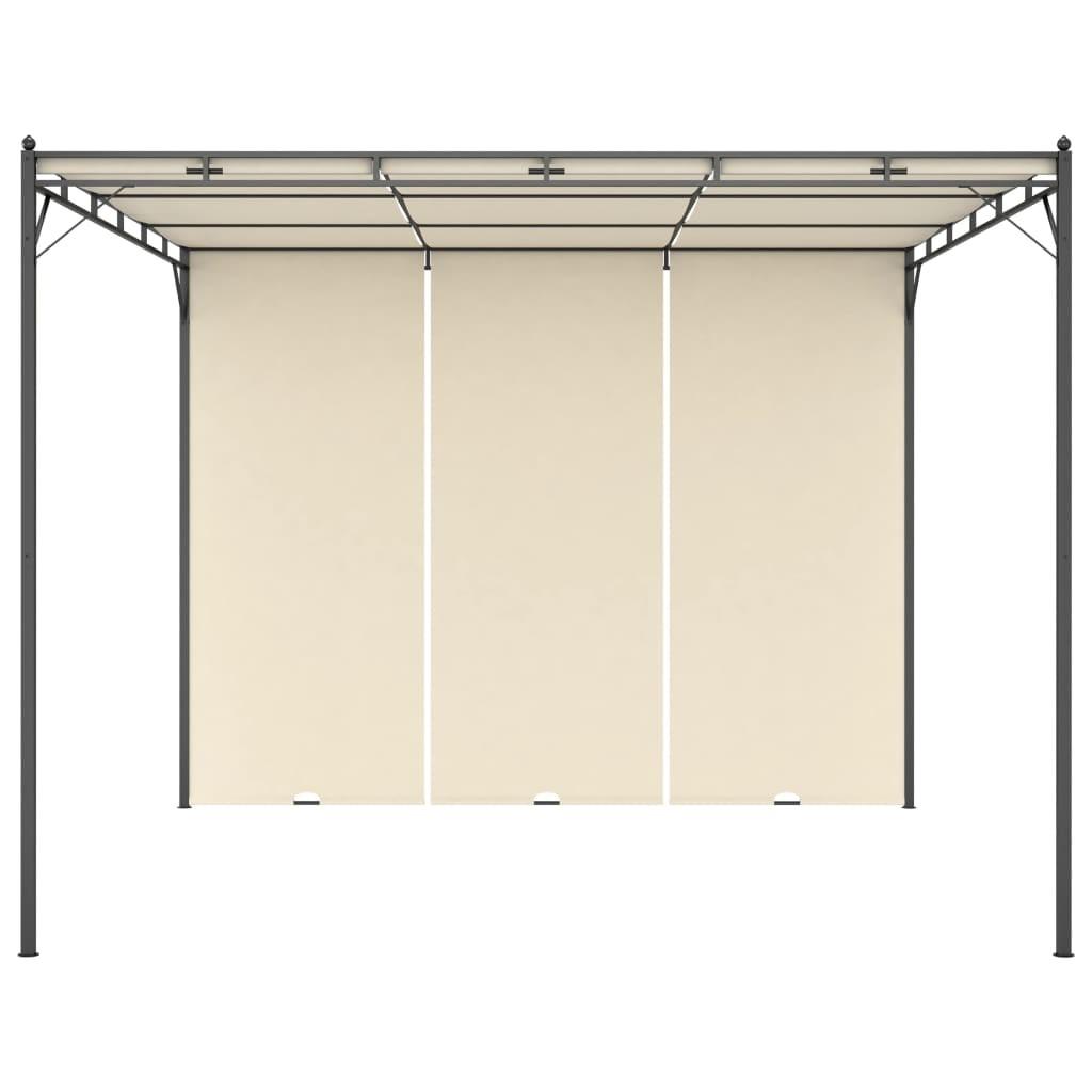 Havepavillon med gardin 3x3x2,25m cremefarvet