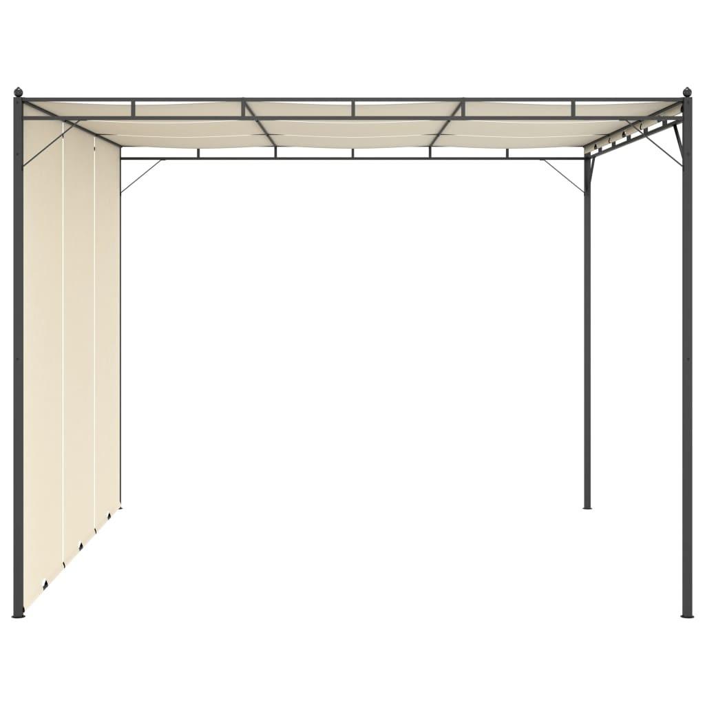 Havepavillon med gardin 3x3x2,25m cremefarvet