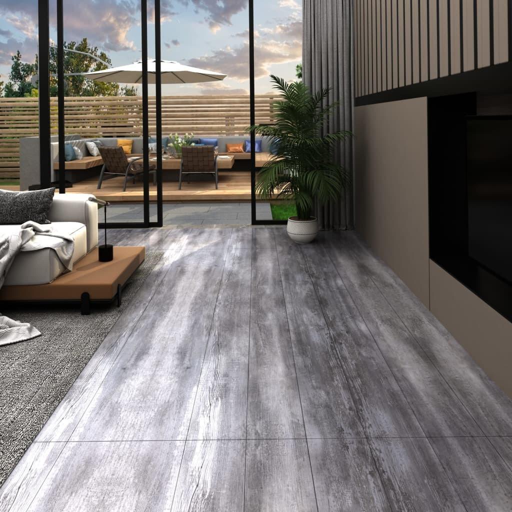 Selvklæbende gulvbrædder 5,02 m² 2 mm PVC mat trægrå