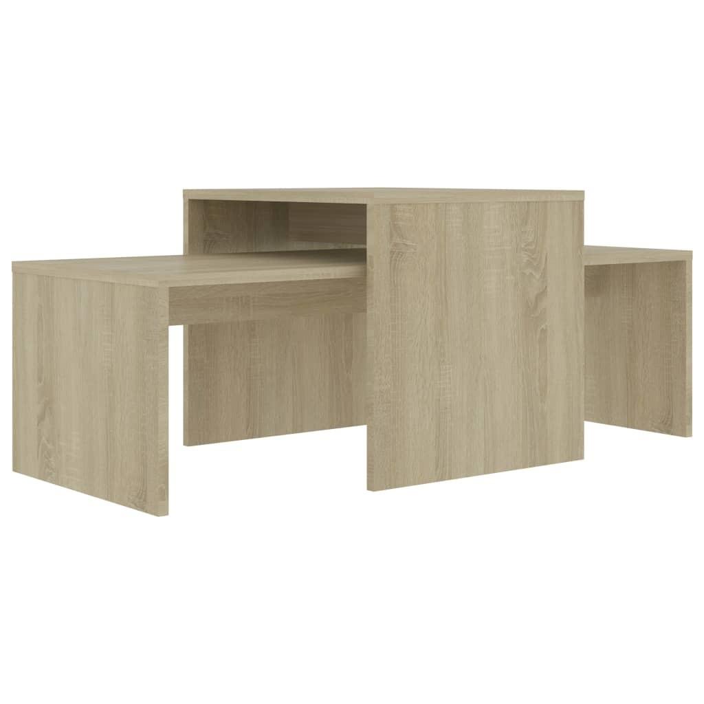 Sofabordssæt 100x48x40 cm konstrueret træ sonoma-eg