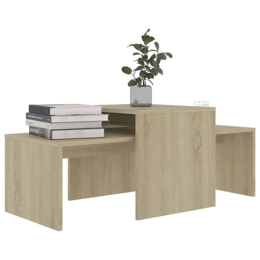 Sofabordssæt 100x48x40 cm konstrueret træ sonoma-eg