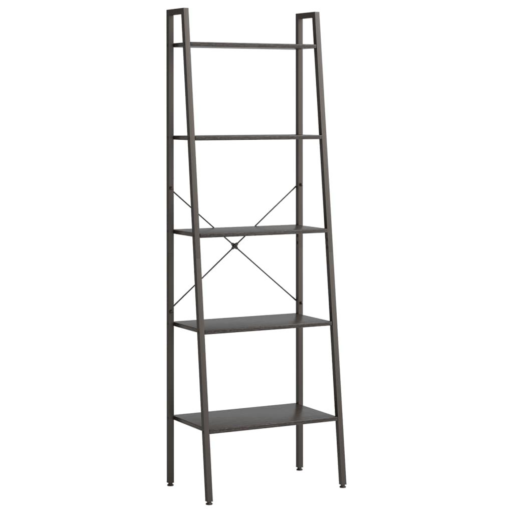 Stigereol med 5 hylder 56x35x174 cm sort