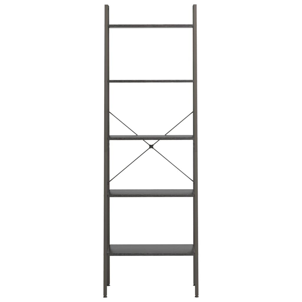Stigereol med 5 hylder 56x35x174 cm sort