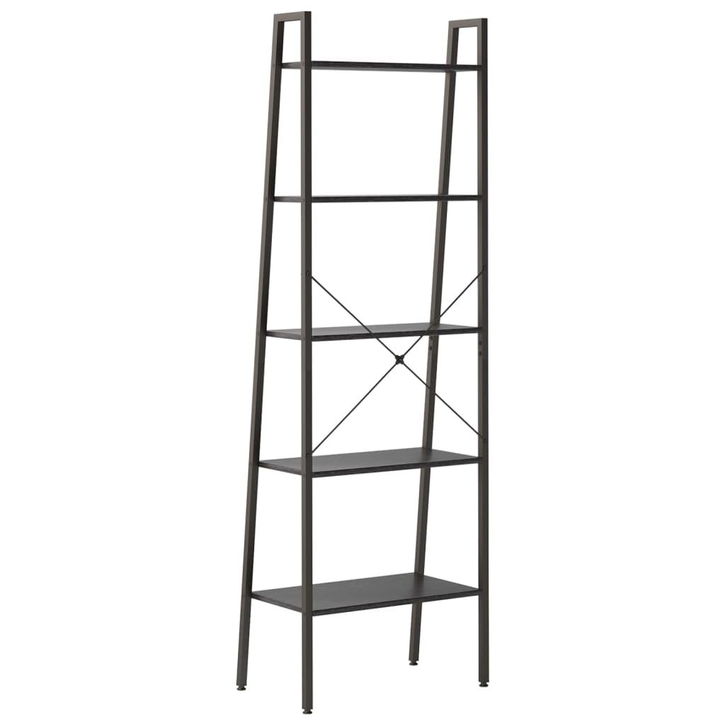 Stigereol med 5 hylder 56x35x174 cm sort