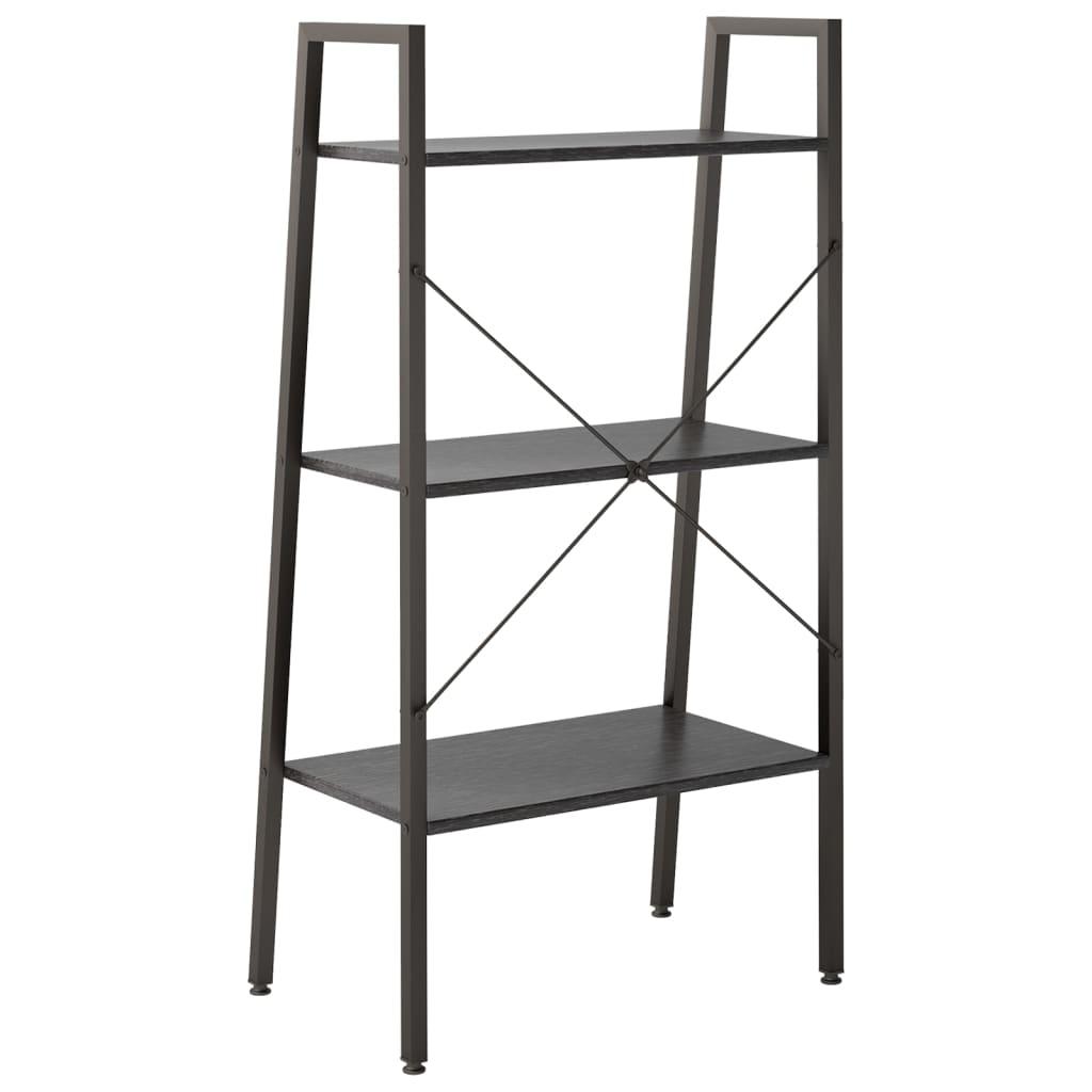 Stigereol med 3 hylder 56x35x108 cm sort