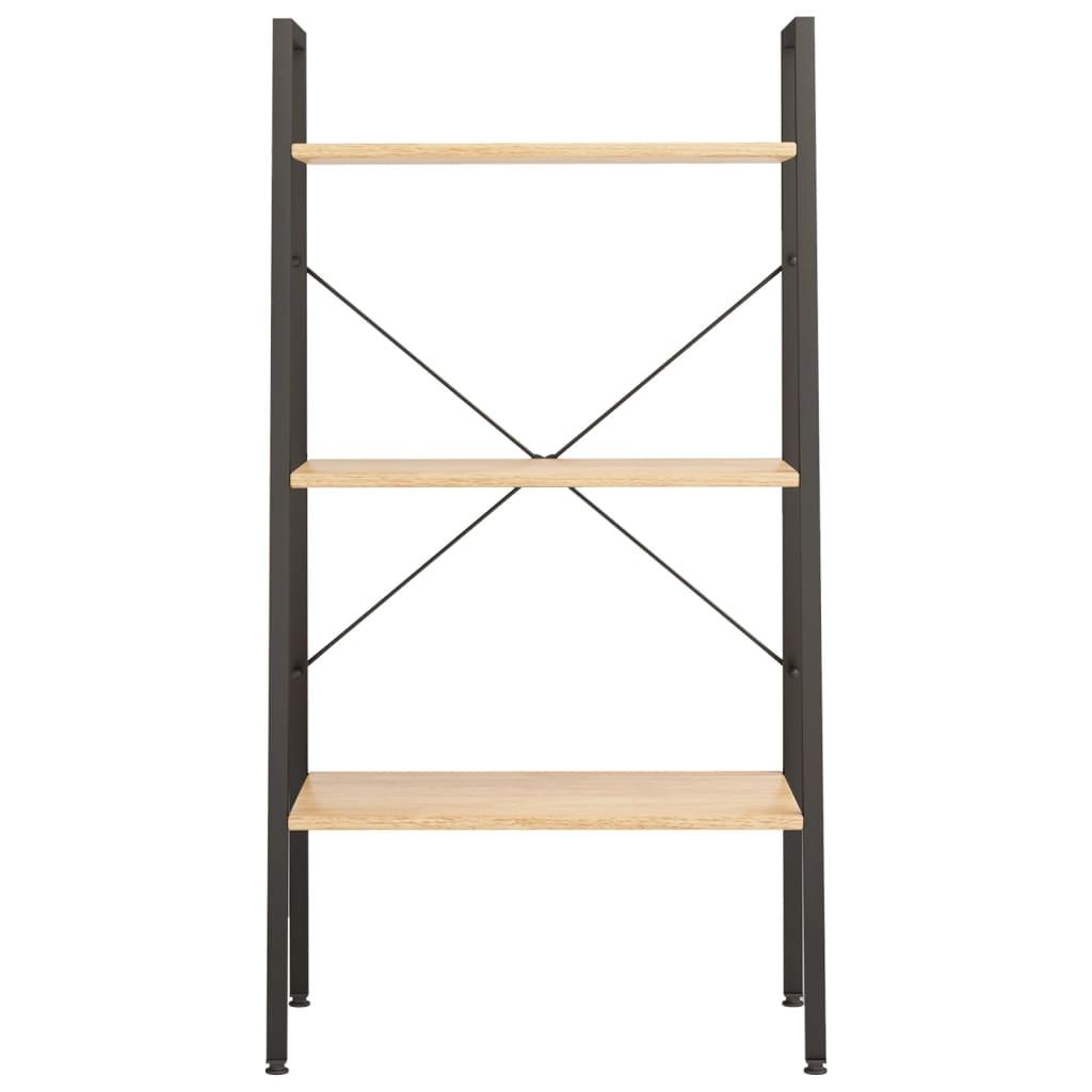 Stigereol med 3 hylder 56x35x108 cm lysebrun og sort