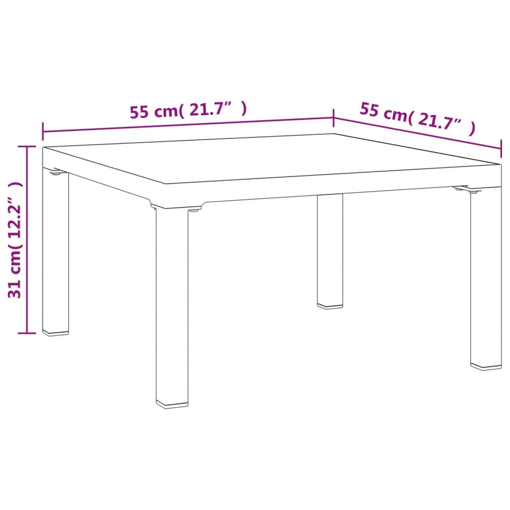Sofabord til haven 55x55x31 cm DPC og stål grå
