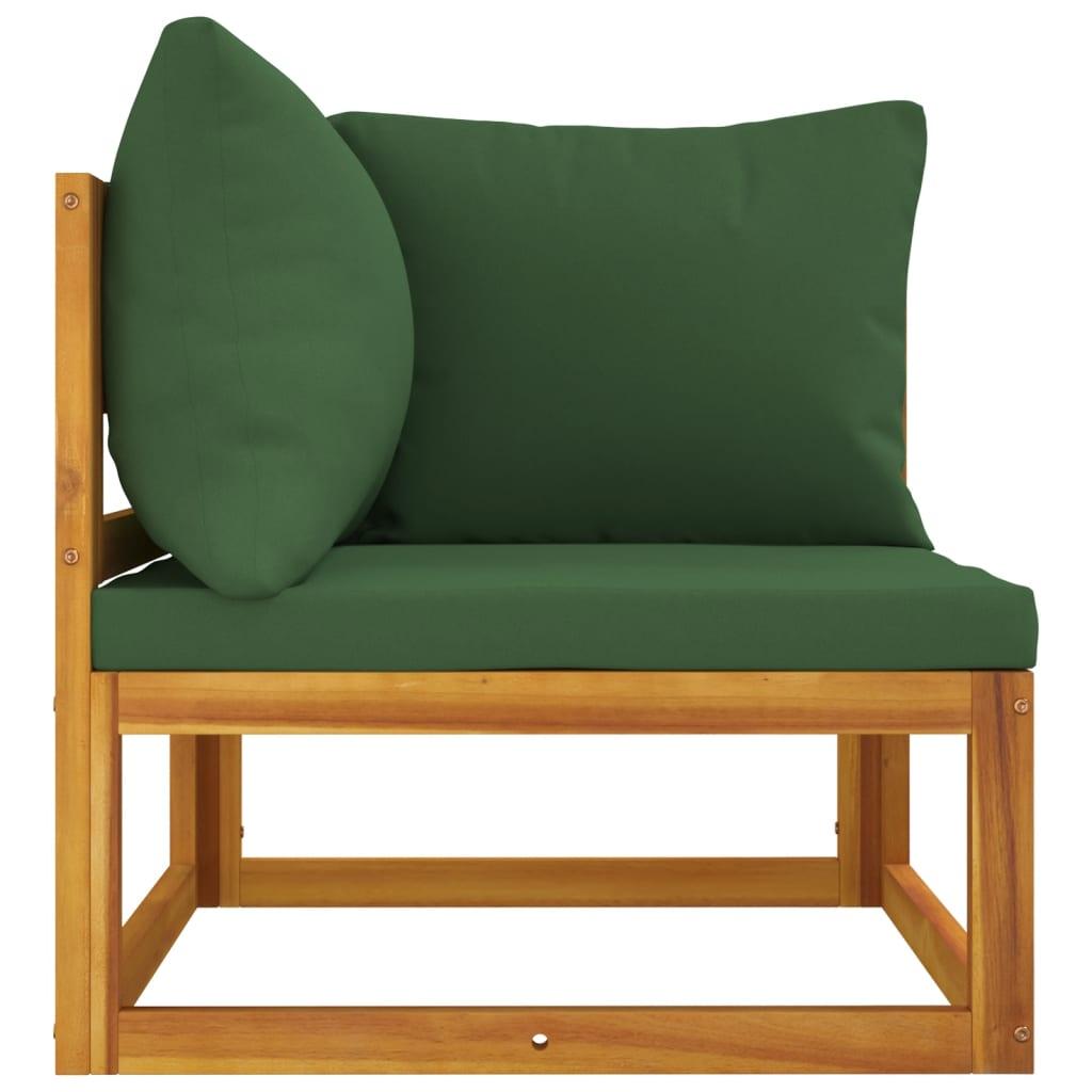 Sofasæt til haven 2 dele med hynder massivt akacietræ