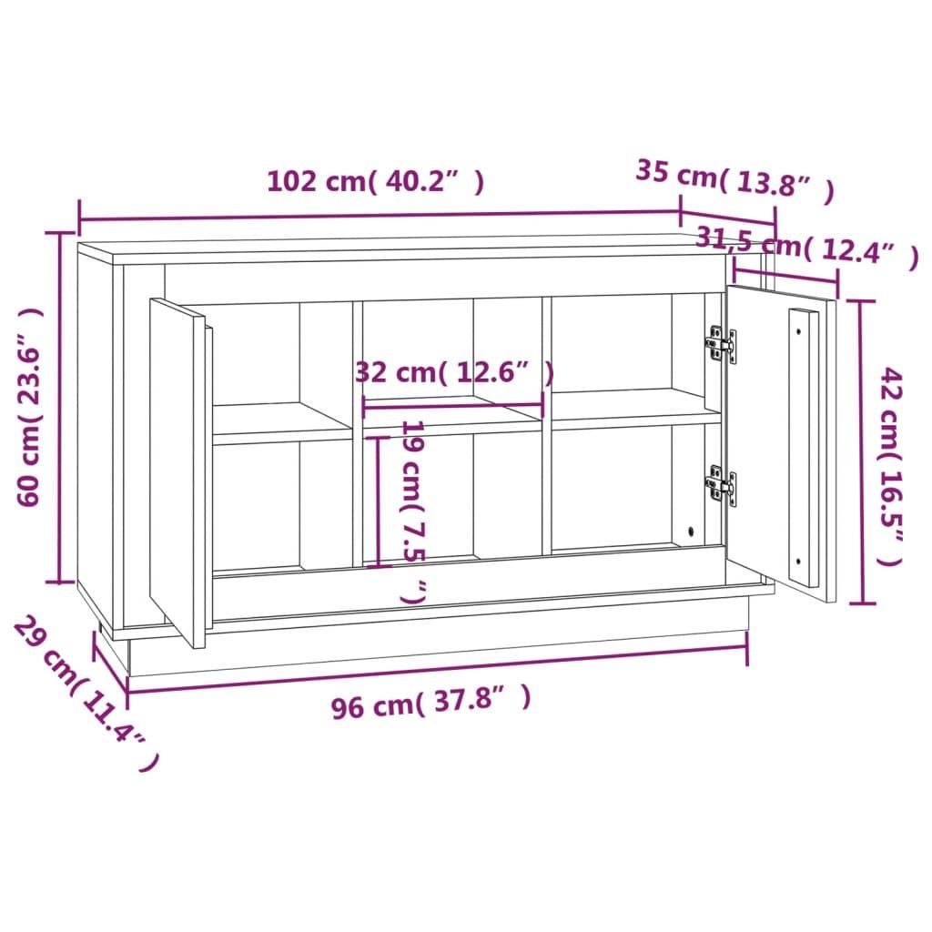 Skænk 102x35x60 cm konstrueret træ røget egetræsfarve