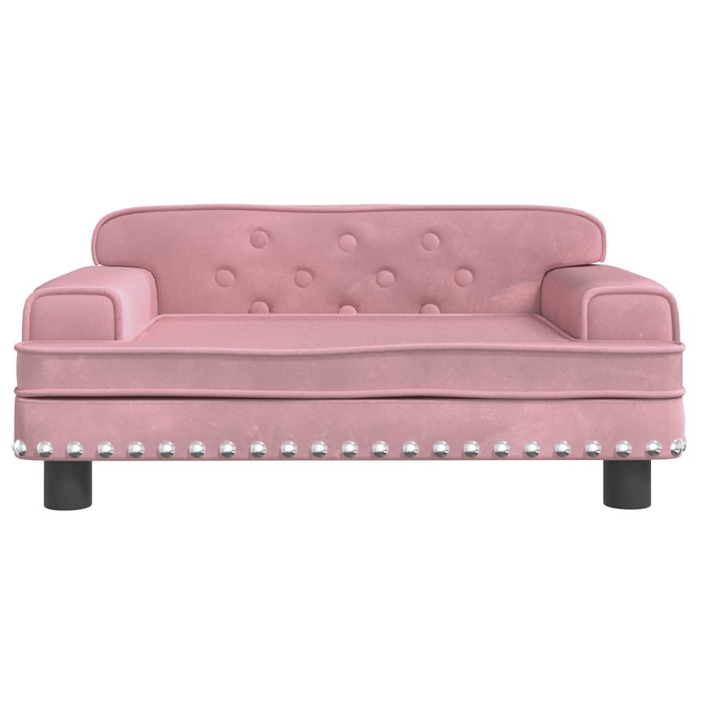 Sofa til børn 70x45x30 cm fløjl lyserød