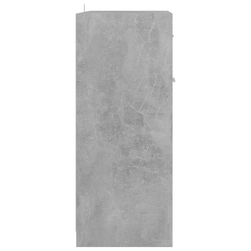 Badeværelsesskab 60x33x80 cm konstrueret træ betongrå