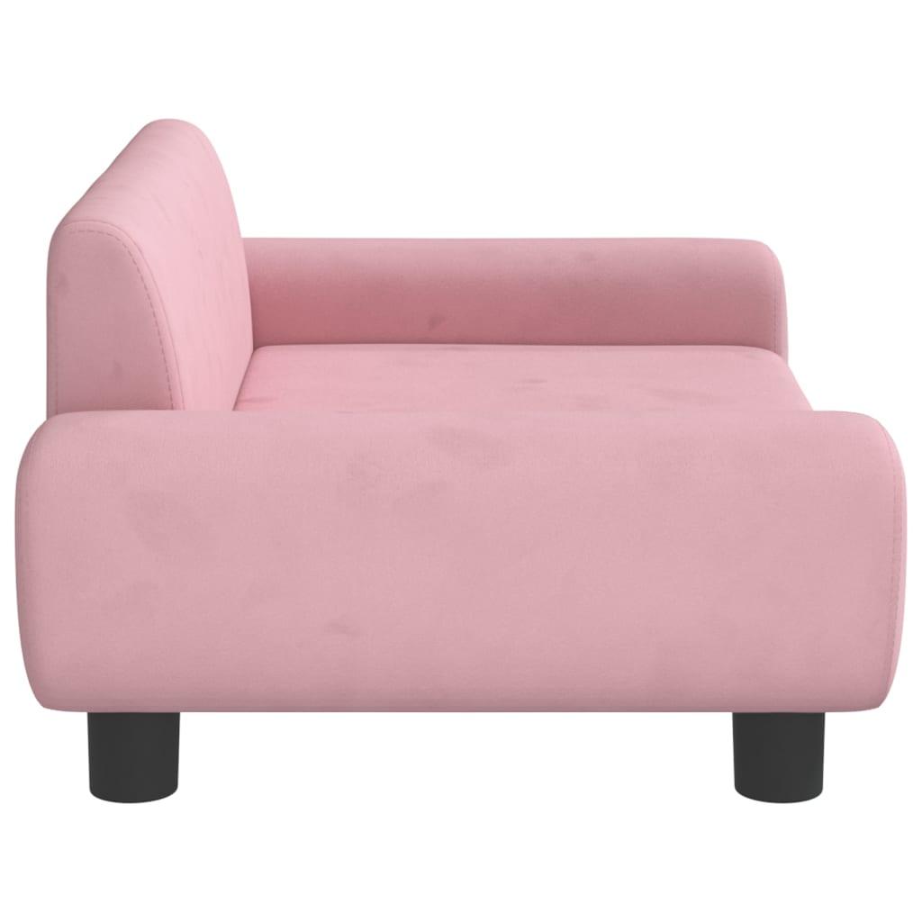 Sofa til børn 70x45x33 cm velour lyserød