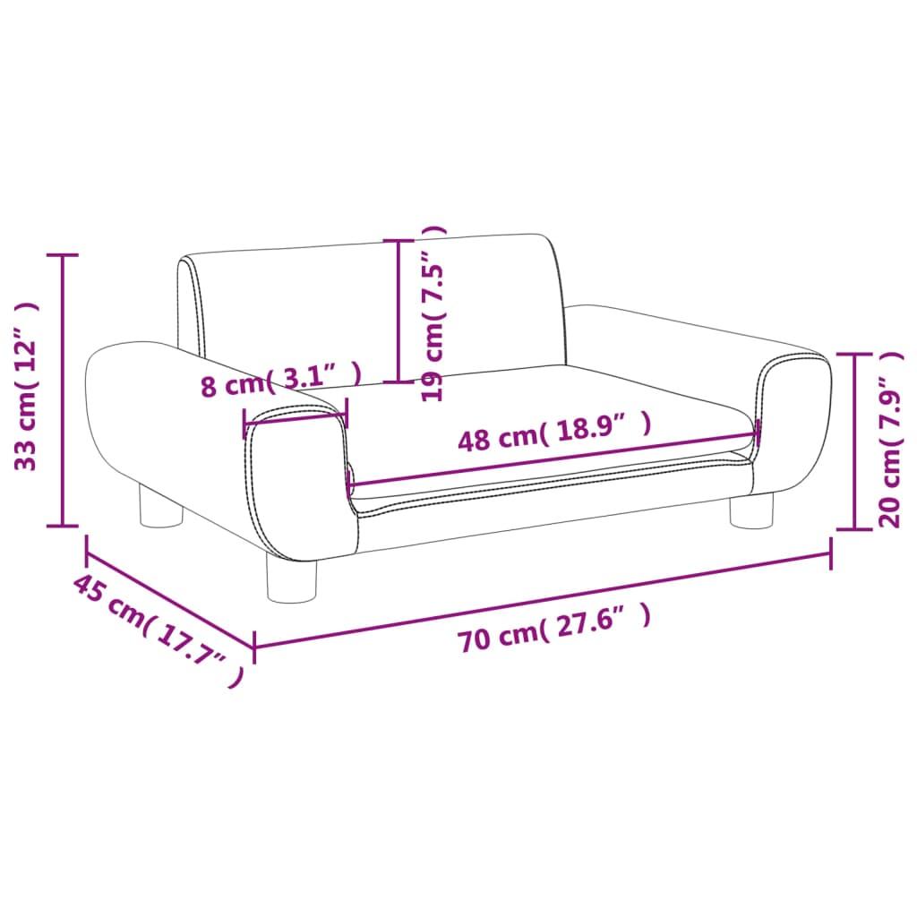 Sofa til børn 70x45x33 cm velour lyserød