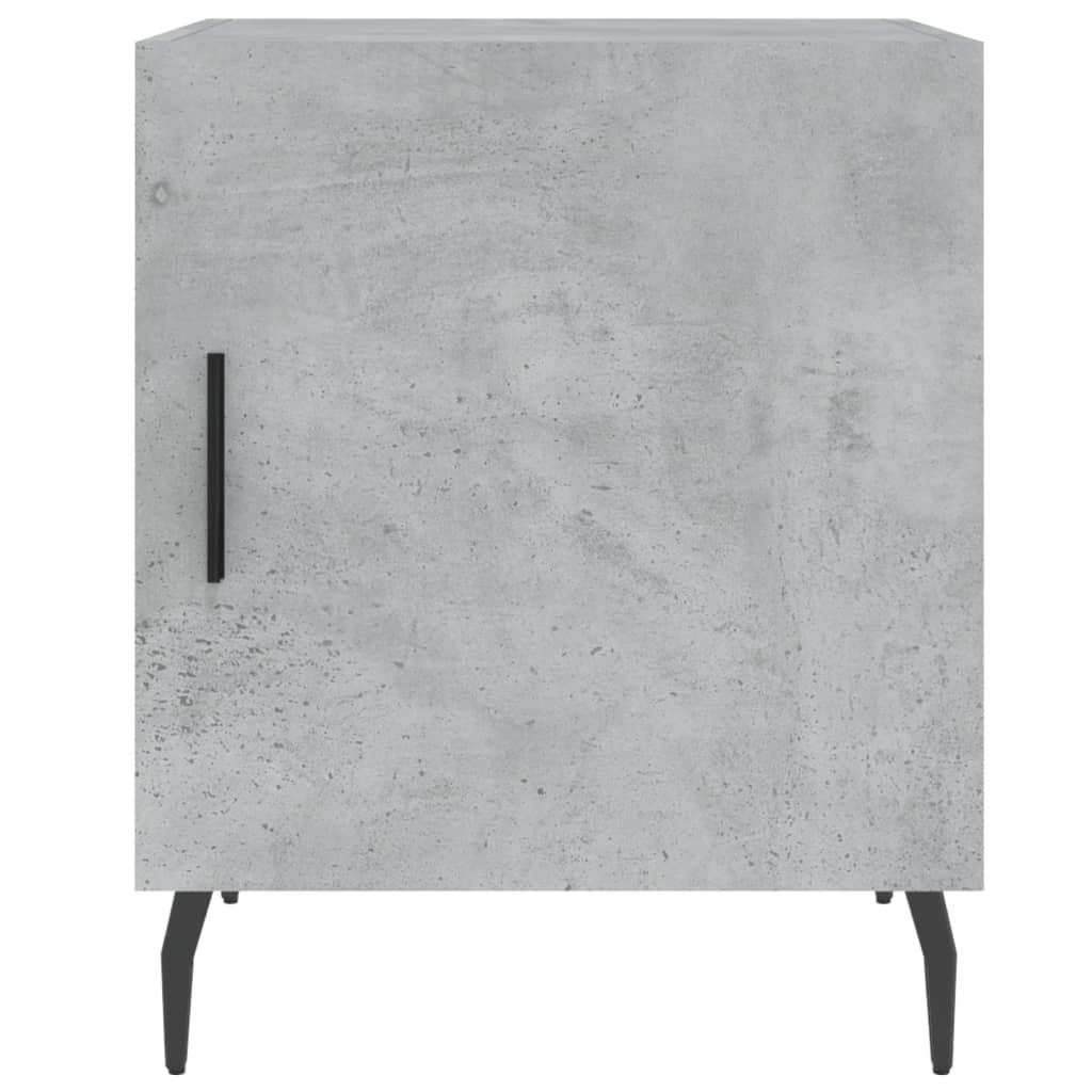 Sengebord 40x40x50 cm konstrueret træ betongrå