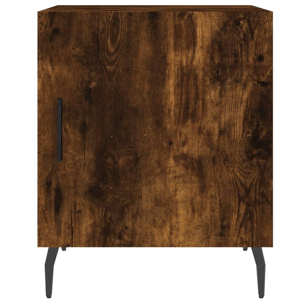 Sengebord 40x40x50 cm konstrueret træ røget egetræsfarve