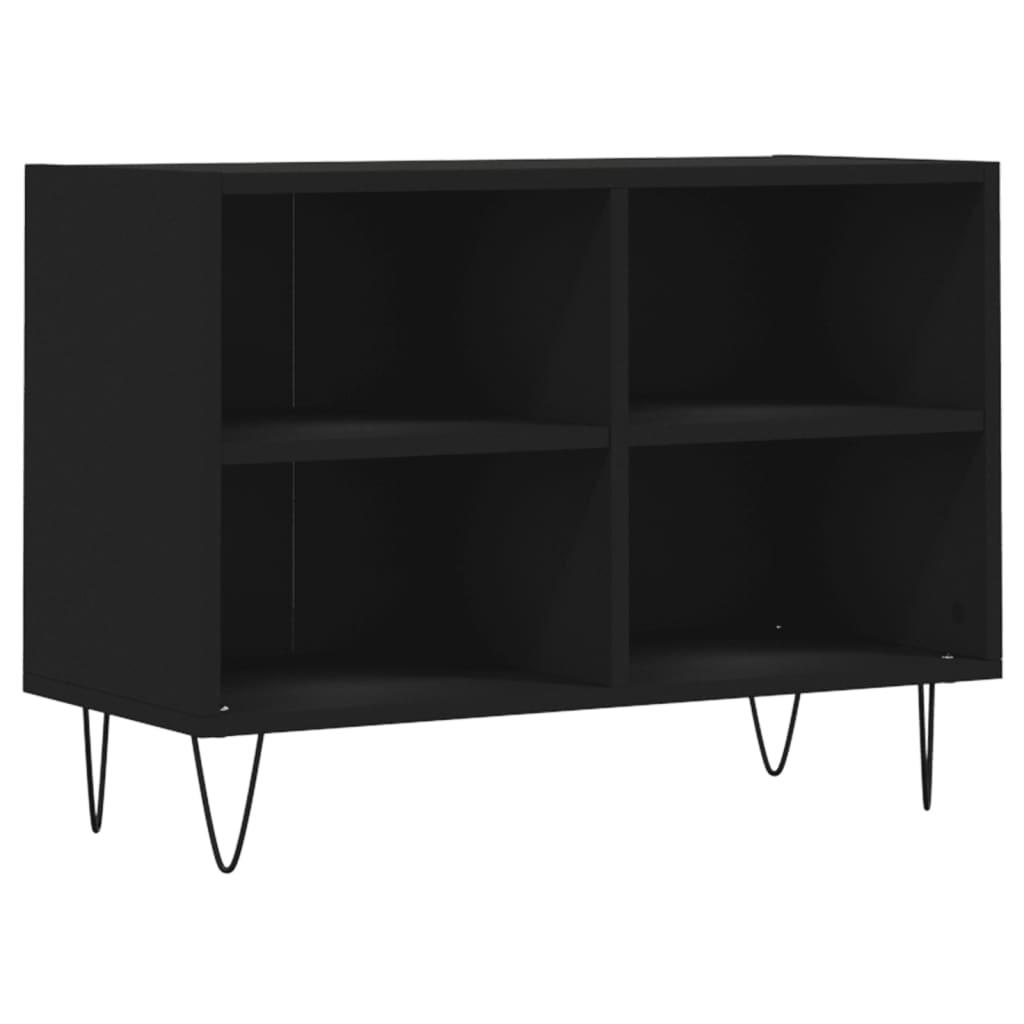 Tv-bord 69,5x30x50 cm konstrueret træ sort