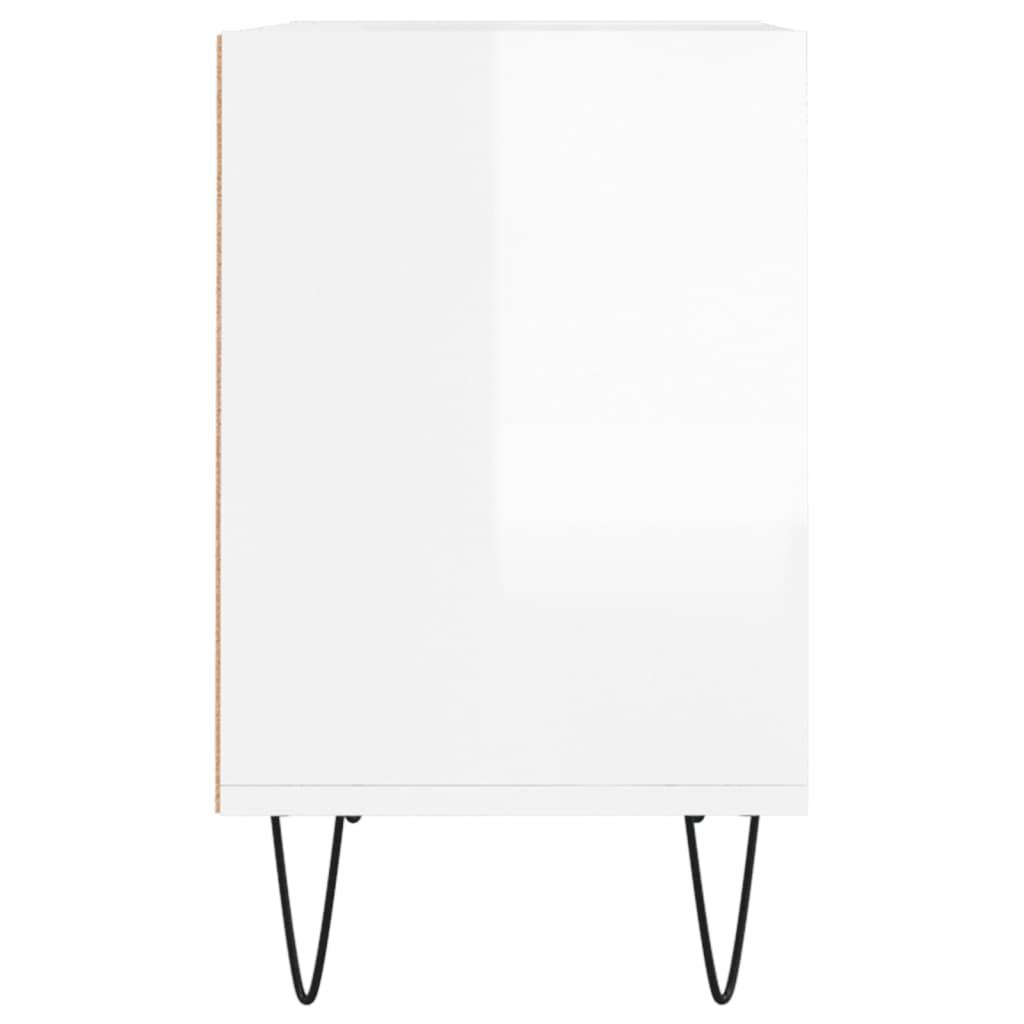 Tv-bord 69,5x30x50 cm konstrueret træ hvid højglans