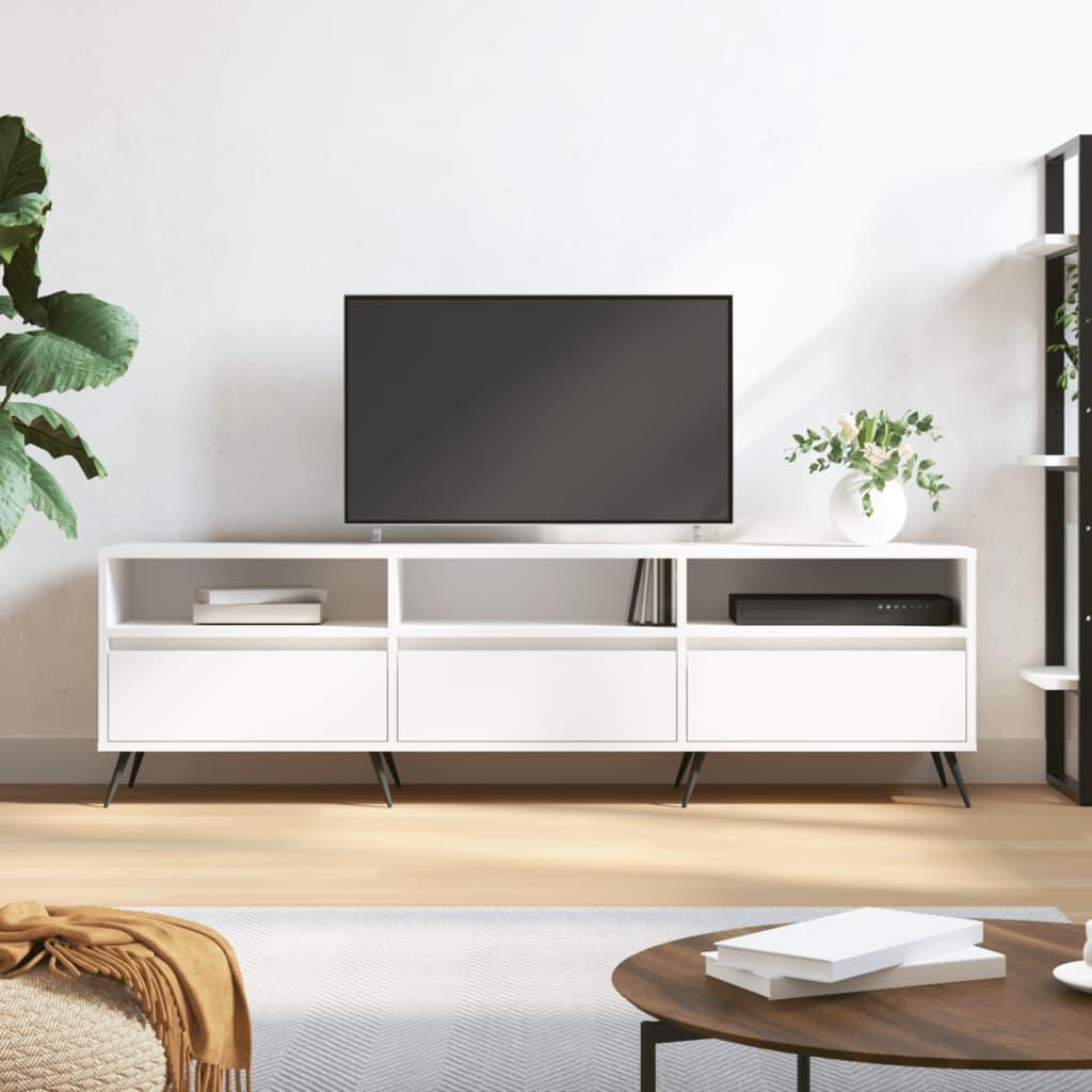 Tv-bord 150x30x44,5 cm konstrueret træ hvid