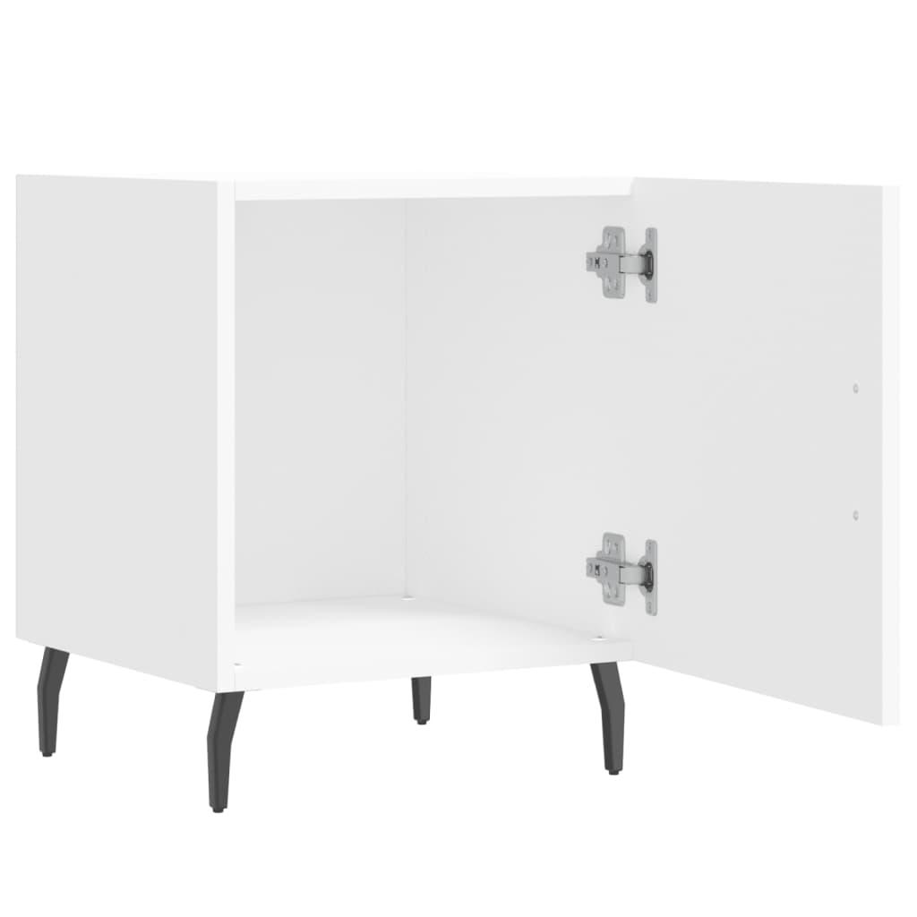 Sengeborde 2 stk. 40x40x50 cm konstrueret træ hvid
