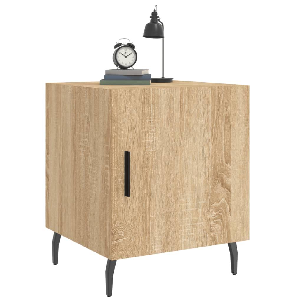 Sengeborde 2 stk. 40x40x50 cm konstrueret træ sonoma-eg