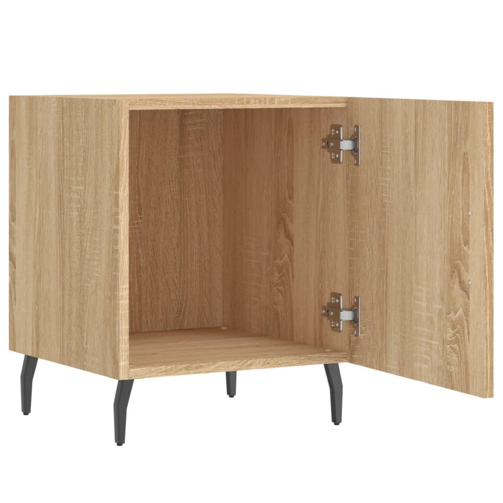 Sengeborde 2 stk. 40x40x50 cm konstrueret træ sonoma-eg