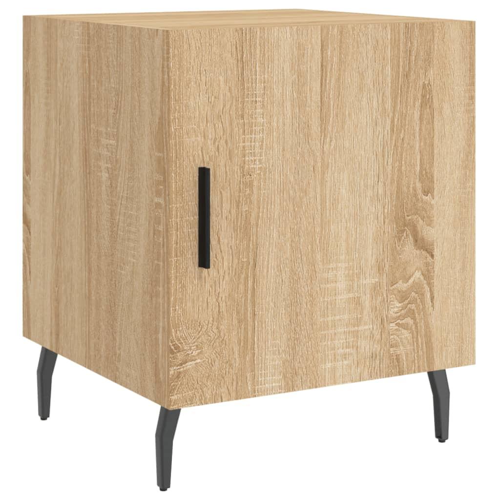 Sengeborde 2 stk. 40x40x50 cm konstrueret træ sonoma-eg