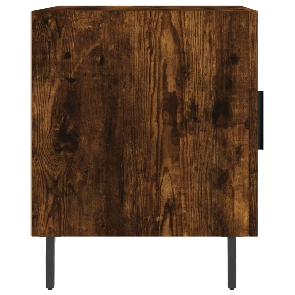 Sengeborde 2 stk. 40x40x50 cm konstrueret træ røget egetræ
