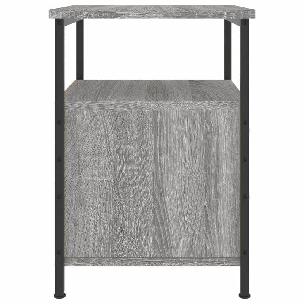Sengeborde 2 stk. 34x35,5x50 cm konstrueret træ grå sonoma-eg