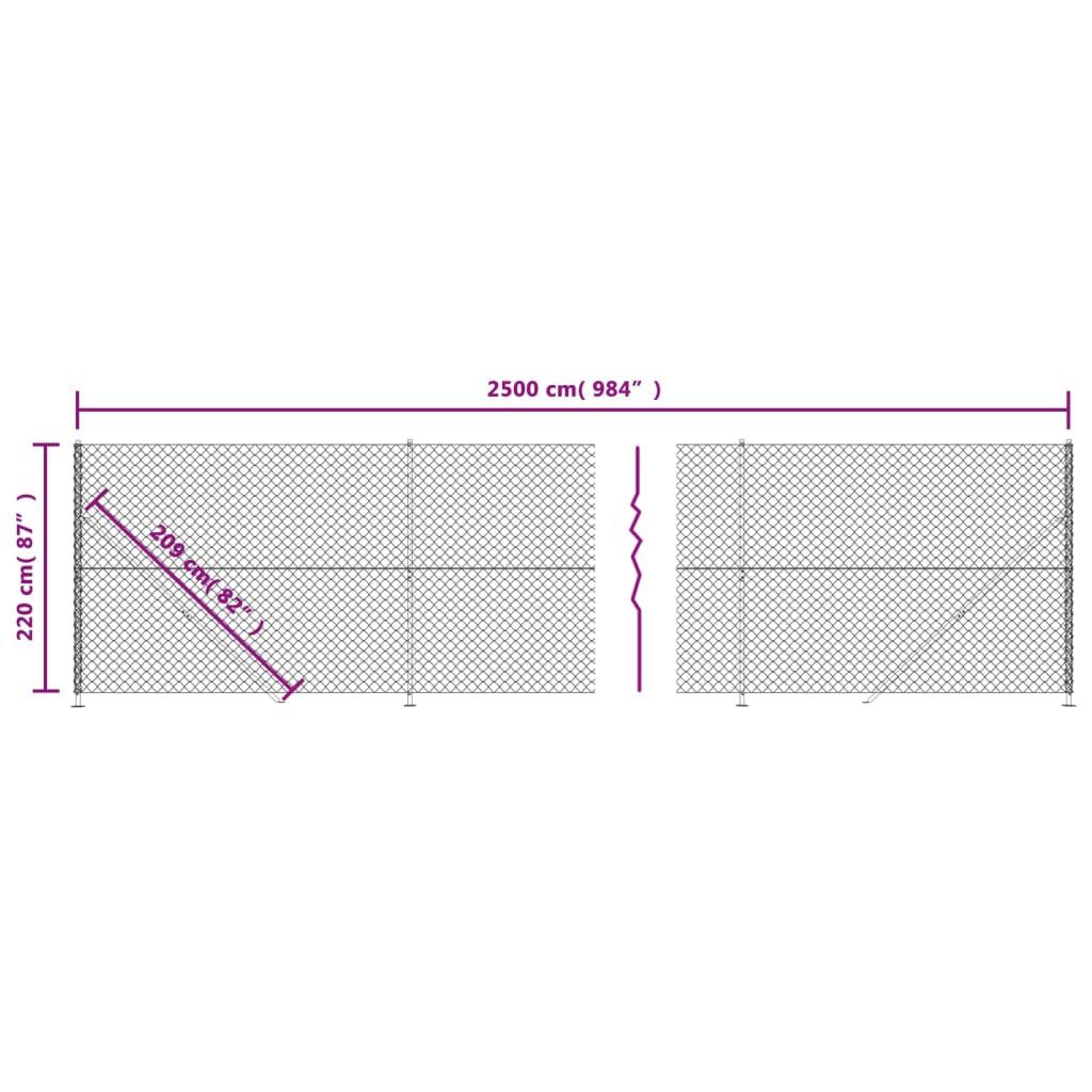 Trådhegn med flange 2,2x25 m antracitgrå