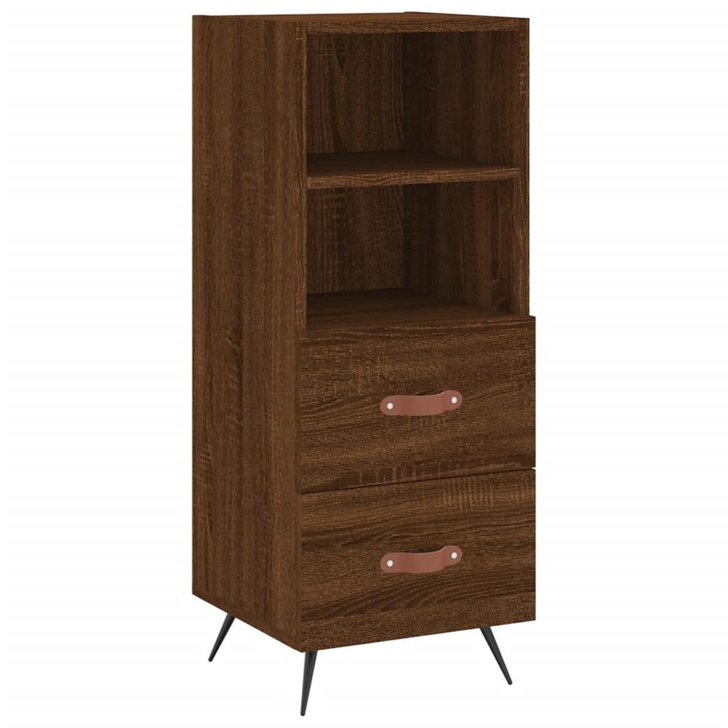 Skænk 34,5x34x90 cm konstrueret træ brun egetræsfarve