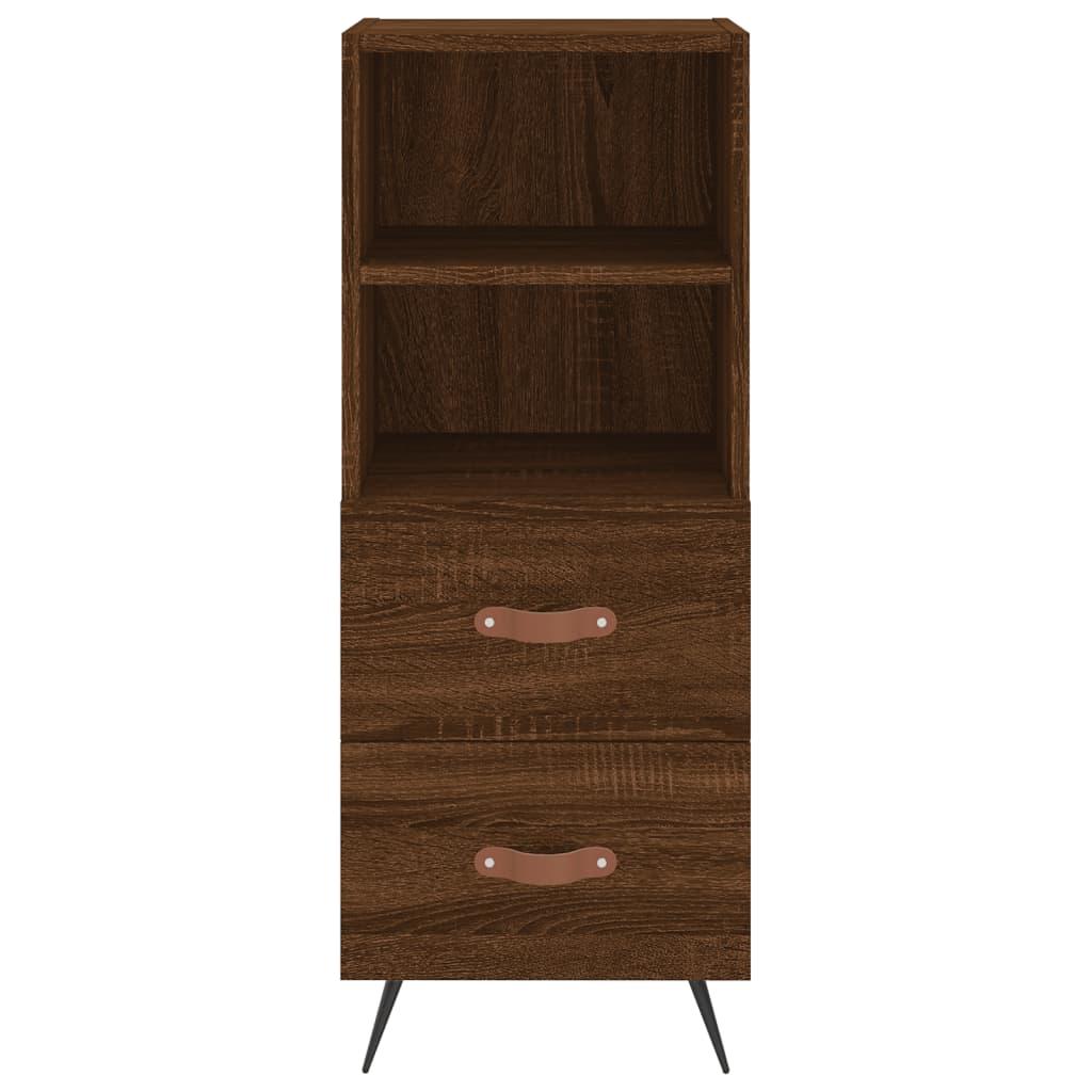 Skænk 34,5x34x90 cm konstrueret træ brun egetræsfarve
