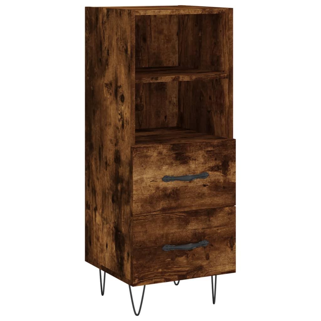 Skænk 34,5x34x90 cm konstrueret træ røget egetræsfarve