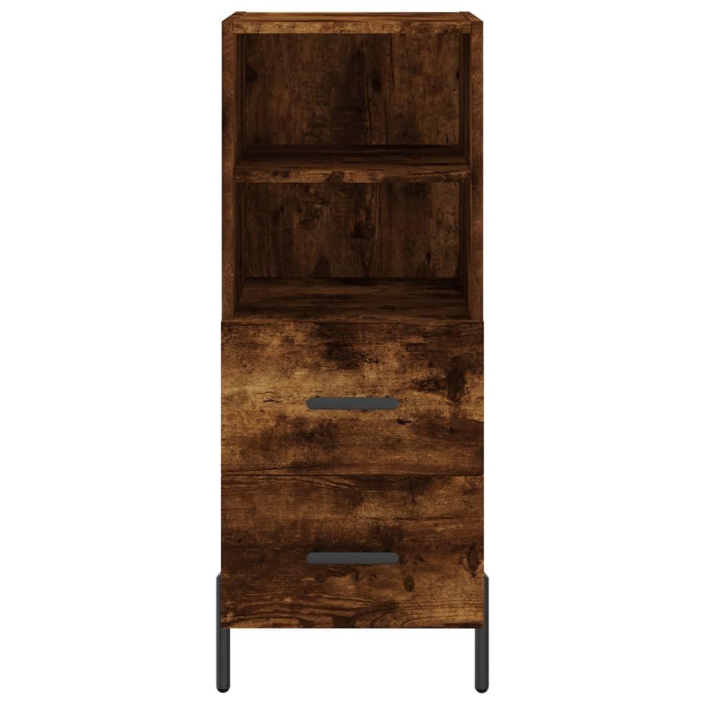 Skænk 34,5x34x90 cm konstrueret træ røget egetræsfarve