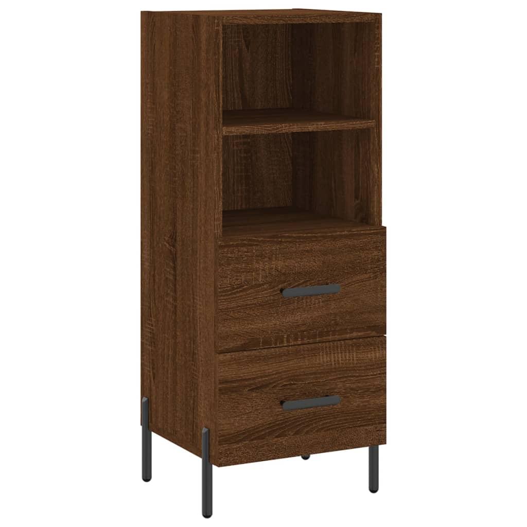 Skænk 34,5x34x90 cm konstrueret træ brun egetræsfarve