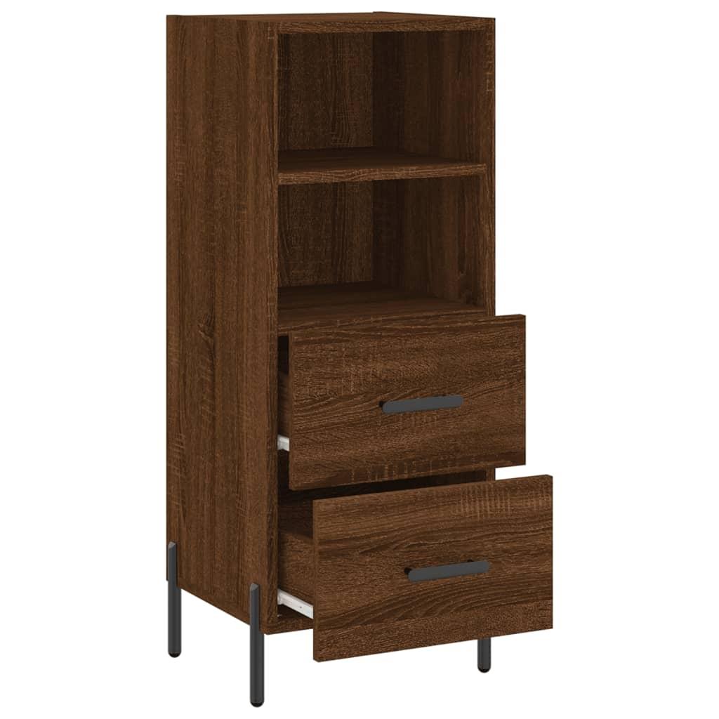 Skænk 34,5x34x90 cm konstrueret træ brun egetræsfarve