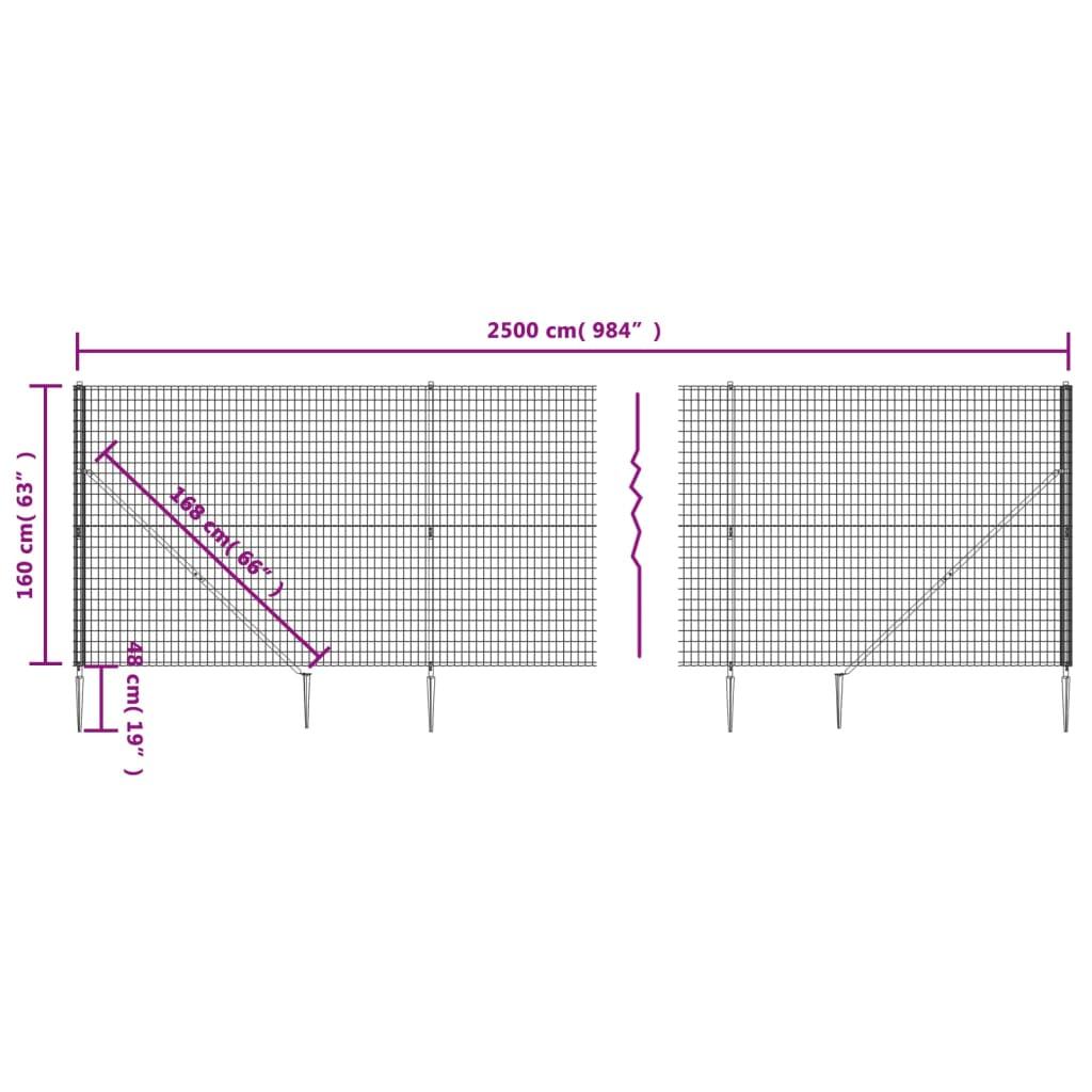 Trådhegn med jordspyd 1,6x25 m grøn