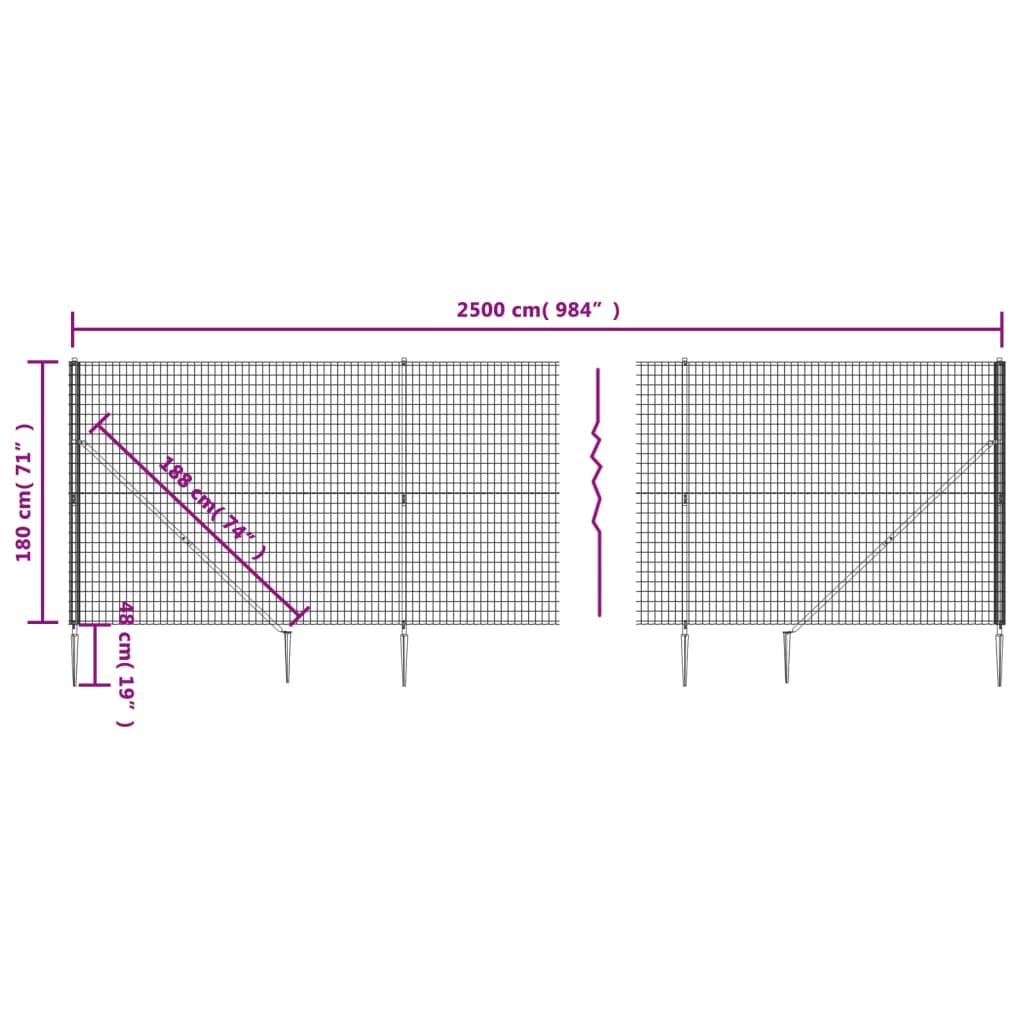 Trådhegn med jordspyd 1,8x25 m grøn