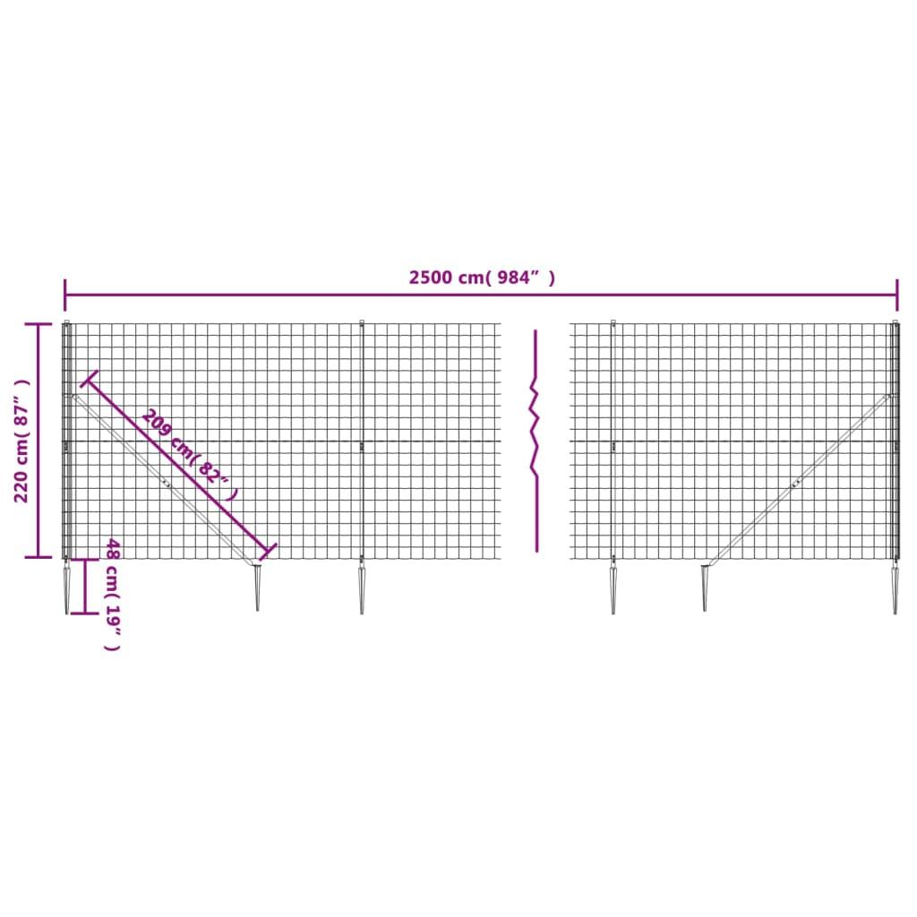 Trådhegn med jordspyd 2,2x25 m grøn