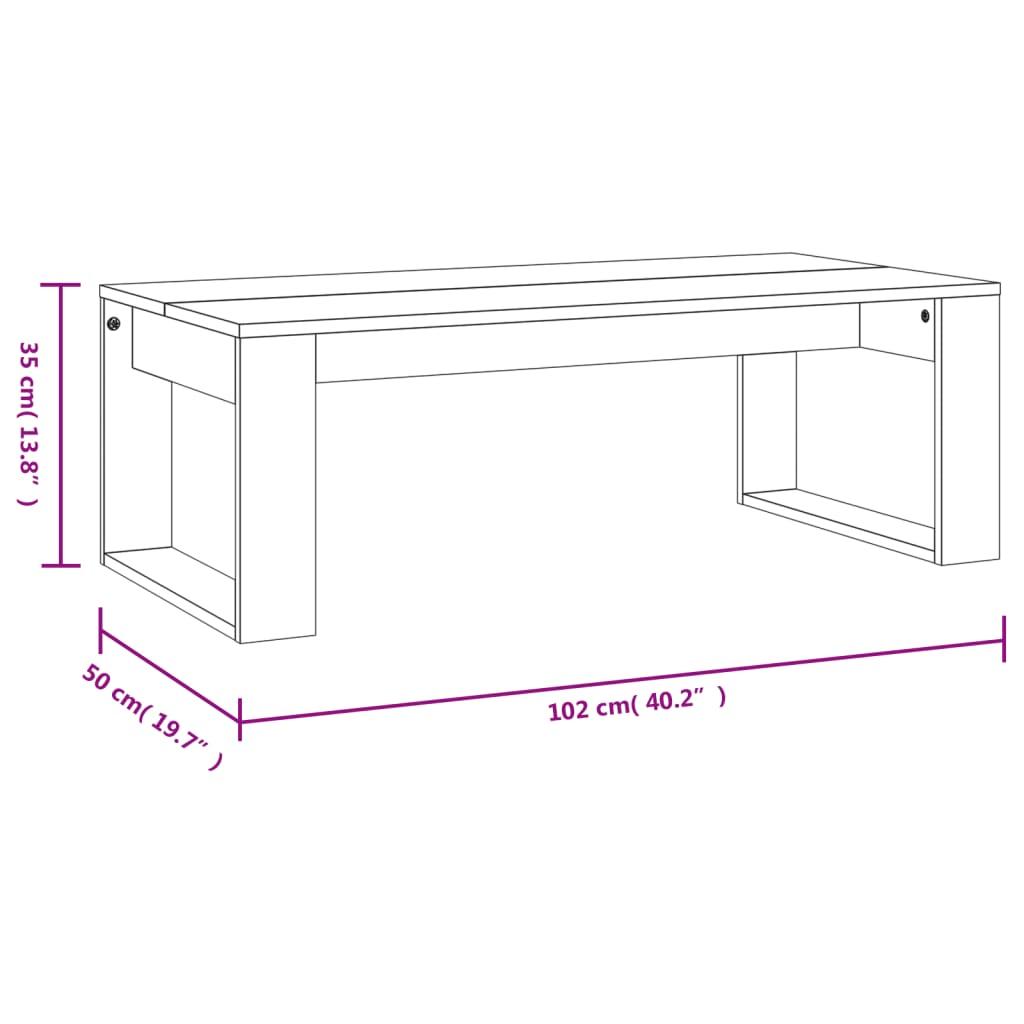 Sofabord 102x50x35 cm konstrueret træ sonoma-eg